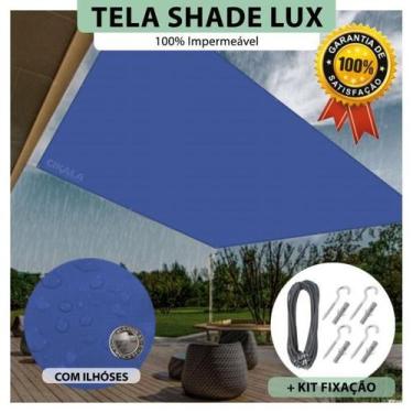 Imagem de Tela Lona Azul 3x2.5 M Impermeável Shade Lux + Kit - Cikala
