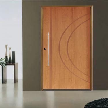 Imagem de Kit Porta de Madeira Pivotante 210x110cm Batente 14cm Fechadura 803 Rolete Externa Conc...
