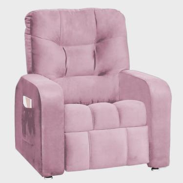 Imagem de Poltrona do Papai Azera Reclinável Veludo Rosa - Leartam