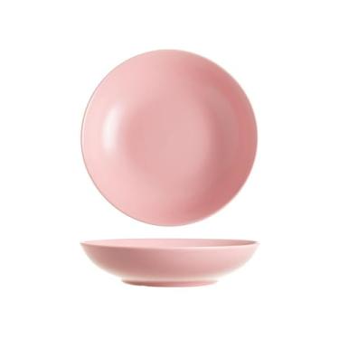 Imagem de Prato de massa de salada de cerâmica minimalista Western Home - rosa - prato de 23 cm de profundidade