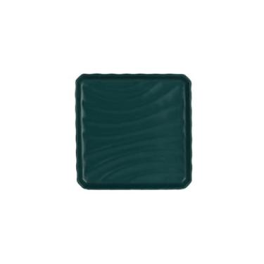 Imagem de Prato de dim sum criativo de bife ocidental listrado esmaltado - prato quadrado ondulado - azul marinho