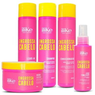 Imagem de iLike Engrossa Cabelo Kit Completo 5 Produtos - ILIKE PROFESSIONAL