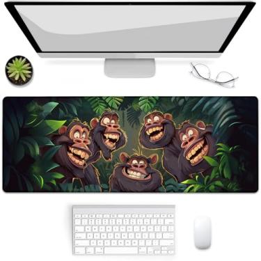 Imagem de VANZEV Mouse pad engraçado Gorilla para jogos, tapete de mouse, tapete de mesa, base de borracha antiderrapante para computadores, laptop, escritório, escola, acessórios de casa, presentes de