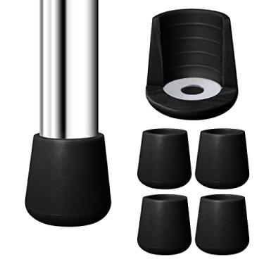 Imagem de Gluposti 4 Tampas De Borracha Para Pernas Cadeira 7/8 Polegadas Dobráveis Cadeira, Protetores Piso Antiderrapantes Pisos Madeira, Pontas Pés Mesa Almofadas Fixação (Preto)