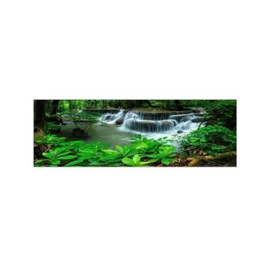 Imagem de Pintura de arte de parede em tela de paisagem imagem de natureza - árvore rio-impressão em tela - pôster e impressões para decoração de parede de sala de estar 50 x 150 cm sem moldura