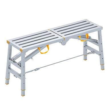 Imagem de Escada dobrável portátil ferramentas de andaime de metal banco plataforma de trabalho 200 cm altura multiuso para decoração interna e externa plataforma de trabalho eficiente equipamento de andaime