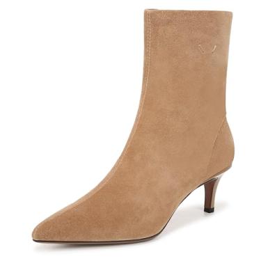 Imagem de Franco Sarto Bota feminina Anna bico fino salto gatinho bota tornozelo, Camurça tuscan Taupe, 35 BR