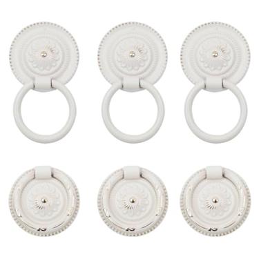 Imagem de Puxador de puxador de anel estilo europeu vintage Coshar para gaveta de armário, pacote com 6