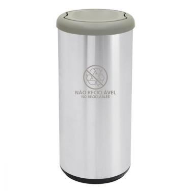 Imagem de Lixeira Inox Tramontina 40L Cápsula Selecta Basculante Cinza