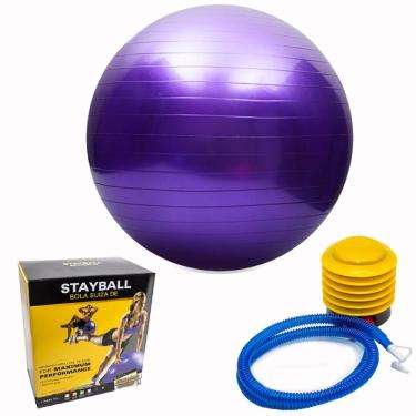 Imagem de Bola De Pilates E Alongamento 65cm Suporta Até 150 Kg Roxo