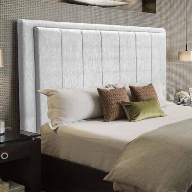 Imagem de Cabeceira Opala Cama Box Queen 160Cm Linho Cinza Claro