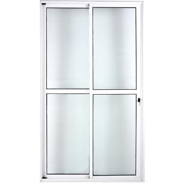 Imagem de Porta De Alumínio De Correr 2 Folhas 25 c/Chave Branco