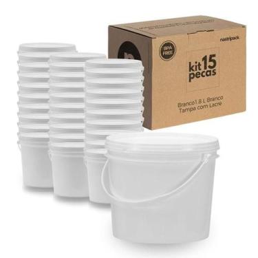 Imagem de Balde Branco Para Alimentos 15 Pçs - Nastripack