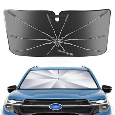 Imagem de Guarda-sol portátil para para-brisas personalizado adequado para Subaru Forester 2014-2018, 2 em 1 cristal de gelo durável guarda-chuva compacto sombra UPF50+ UV proteção contra isolamento térmico