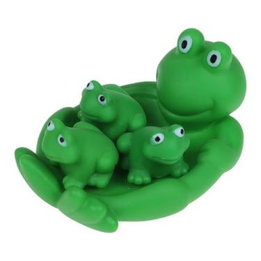 Imagem de 04 Sapinhos Sapo Borracha Banho Brinquedo Infantil Bebê - Art Baby