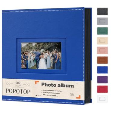Imagem de popotop Álbum De Fotos 4X6 Com 500 Bolsos E Capa Dura Couro, Livro Grande 50 Páginas Para Família, Viagens, Casamento, Presentes Bebês