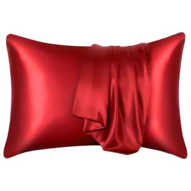 Imagem de Capa De Travesseiro De Cetim Seda Envelope Antifrizz Kit 2Un - Lunaset