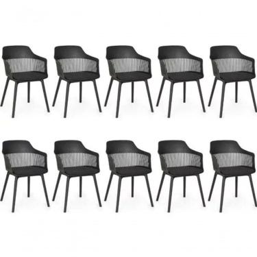 Imagem de Kit 10 Cadeiras De Jantar Estofada Marcela - Preto