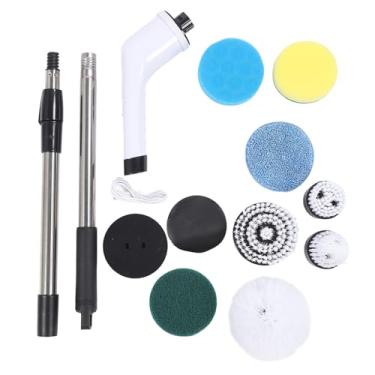 Imagem de Electric Spin Scrubber sem fio longo curto dupla utilização multifuncional escova giratória cabeça Handheld esfregando escova Kit para casa cozinha banheiro Material ABS 41cm pólo