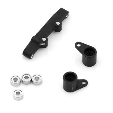 Imagem de XHSESA RC Car 7075 Aluminum Steering Assembly Compatible with LOSI 1/24 Micro-B2WD Buggy RTR-LOS00007 Upgrade Kit with Bearings (Black)
