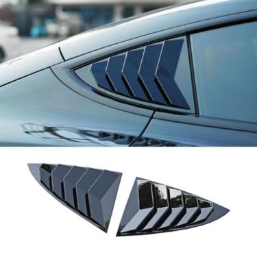 Imagem de Acabamento de janela de triângulo traseiro de carro compatível com o modelo 3 2019-2024 Kit de carroceria de acabamento de janela de ventilação lateral traseira acessórios de carro (preto brilhante)