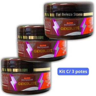 Imagem de Matizador Ouran Efeito Chocolate 90g Kit C/ 3 potes