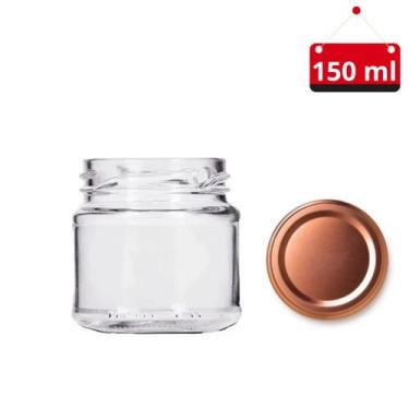 Imagem de 05 Un. Pote de vidro Mini Belém 150 ml com tampa e lacre - Nadir, Cobr