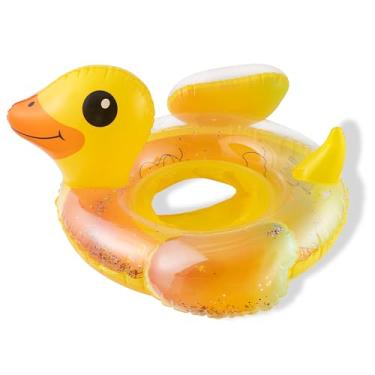 Imagem de Zainpe Boia Inflável De Pato Com Assento Segurança Para Bebê, Natação Amarela Brilhos Área Externa, Praia, Brinquedo Divertido Bebês E Crianças Pequenas