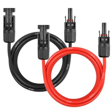 Imagem de Cabo de extensão de painel solar – Fio solar de 10 AWG de 1,8 m, fio fotovoltaico, calibre 10, com conector à prova d'água fêmea e macho para trailer, sistemas fotovoltaicos, casa, barco, painéis