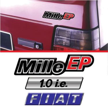 Imagem de Kit De Adesivos Fiat Uno Mille Ep 1.0 I.e Emblemas Resinados Colorido