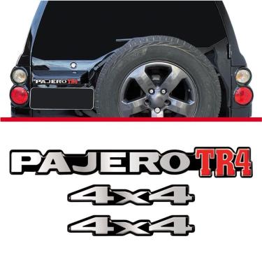 Imagem de Adesivo Pajero Tr4 + 4x4 Kit 3 Peças Resinadas Vermelho