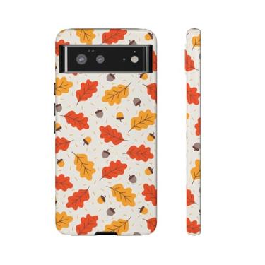 Imagem de Capa de telefone de folha de outono, capa protetora de outono, capa fofa para iPhone, capa com padrão de folha, acessório técnico sazonal
