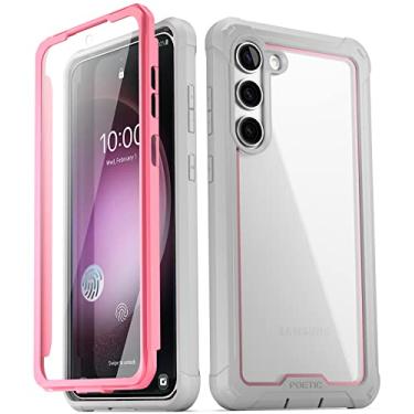 Imagem de Poetic Capa Guardian para S23 5G 15.7 cm (2023) [20 FT Mil-Grade Testado], protetor de tela integrado funciona com identificação de impressão digital, capa robusta à prova de choque, rosa/transparente