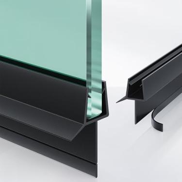 Imagem de AquivaCoast Pacote com 2 vedações inferiores de porta de chuveiro sem moldura (3/20.3 cm x 91.4 cm) tira de vedação de vidro transparente para porta de chuveiro - para evitar vazamentos de chuveiro
