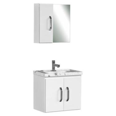 Imagem de Gabinete de Banheiro com Espelheiro Kit Palmas 50cm - Boatto Móveis , 