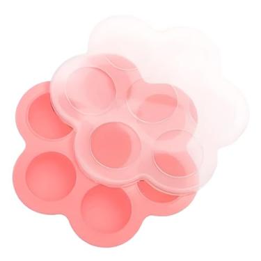 Imagem de Forma de Gelo Silicone com Tampa 7 Cavidades Forma Porta Papinha Para Bebê (Vermelho)