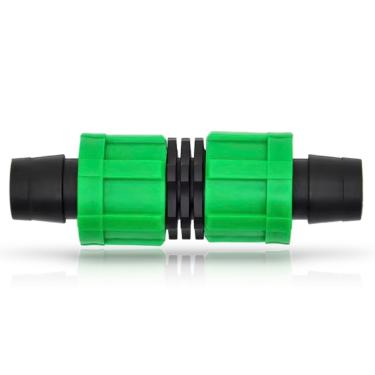 Imagem de Acoplamento de tubo de irrigação de gotejamento One Stop (pacote com 10) – Ajuste de bloqueio universal de 1/2" para conector de permanente – Serve para todas as marcas, fita adesiva AG de 16-17 mm (10, acoplamento)