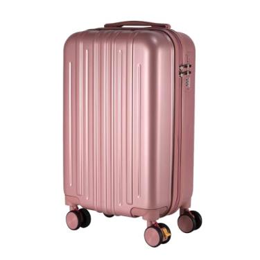 Imagem de Mala de Bordo 10KG Madri ABS Listrada Leve Giratória Anac (Rose)