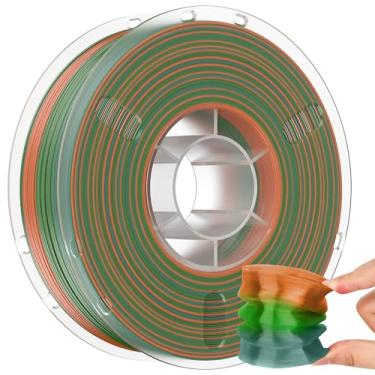 Imagem de Haosegd Filamento TPU de 1,75 mm, filamento de impressora 3D flexível TPU macio 95A azul verde laranja gradiente 1 kg (2,2 lbs), precisão dimensional +/- 0,05 mm, serve para a maioria das impressoras