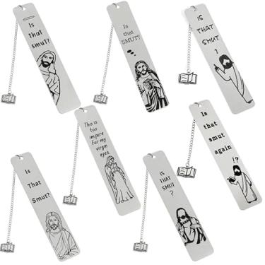 Imagem de Marcador de livro da Bíblia Jesus – Marcador de livros cristão interessante, um presente para colegas e amigos leitores em aniversários, Natal, Páscoa e outras ocasiões (7 peças estilo corrente)