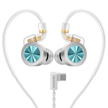 Imagem de Letshuoer D02 Hi-Fi Tipo-C monitores intra-auriculares IEM, fones de ouvido de circuito magnético duplo de 11 mm com driver dinâmico de câmara dupla, fones de ouvido com fio com cabo de cobre banhado