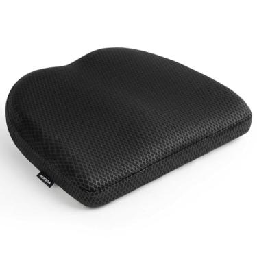 Imagem de Aurssa Almofada para cadeira de escritório Air Fiber – Almofada ergonômica para alívio ortopédico de cóccix para quadril e apoio das costas – Almofada recomendada por médicos para trabalhadores