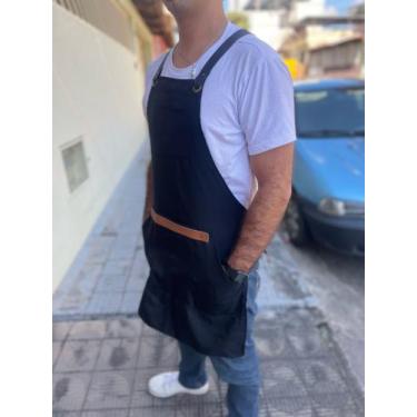 Imagem de Avental Oxford Com Detalhes Em Couro - Avental Uniforme Distribuidora