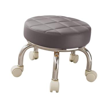 Imagem de Baoblaze 360° Rotating Low Roller Seat Stool Polia Banco Baixo Adultos Rodízios Giratórios Banco Preguiçoso para Trabalhos Domésticos para Salões Sala de Estar, Cinza