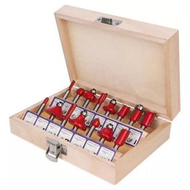 Imagem de Jogo De Fresas Para Tupia 8Mm Com 15 Peças Para Madeira St