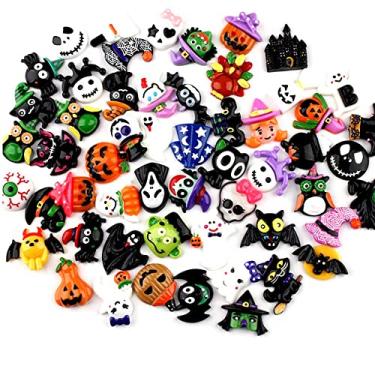 Imagem de Conjunto de 50 peças de berloques de geleca para Páscoa DIY artesanato misto, kit de fabricação de joias de resina, contas de slime de resina, suprimentos para artesanato de scrapbook DIY (Halloween)