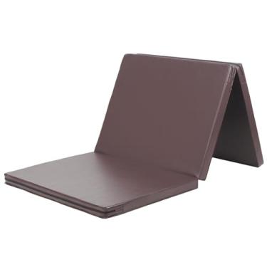 Imagem de KaRaDaStyle Tapete de ginástica tapetes dobráveis elásticos 180 cm x 78 cm x 5 cm Exercício Treino Muscular Crianças Brincar Tapete de barra horizontal Yoga Esportes Uso Doméstico à Prova de Som (Marrom)