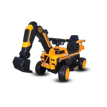 Imagem de Bang Toys - Escavadeira Elétrica Infantil Excavor Terra X1 6V - com Pá Móvel, Luzes de LED, Sons e Acelerador no Pedal - Suporta até 25kg - Cor Amarelo