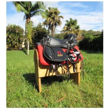 Imagem de Cela Australiana Arco Preta Soft Luxo Completa Arreada Top 16 Pol Top 