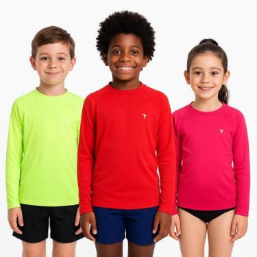 Imagem de Kit 3 Peças Infanto Juvenil  Camisetas com Proteção Solar 50+ e Térmic
